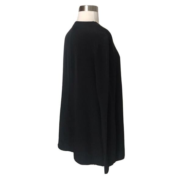 Bloomingdale's Black Women Silk Blouse Top Size 8 Long Sleeve Rectangle Button - Picture 7 of 11